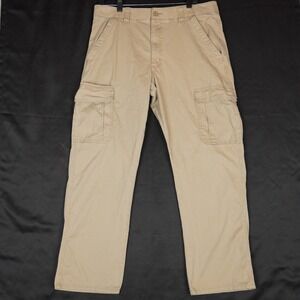 Wrangler ATG Cargo Pants Mens 34x30 Tan Khaki All Terrain Gear Cotton Stretch